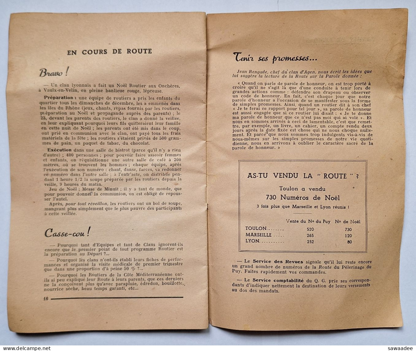 SCOUTISME - FRANCE - LIVRET - LA ROUTE DES COUTS DE FRANCE - TA VOCATION V - 01/03/1943 - 16 PAGES - Scouting