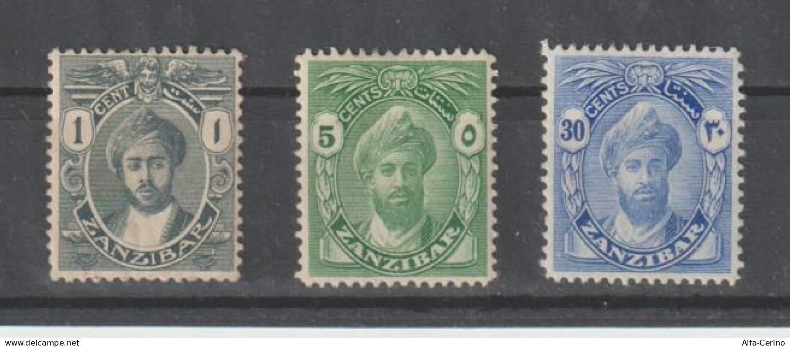 ZANZIBAR:  1913  LOT  3  UNUSED  STAMPS   -  YV/TELL. 111//183 - Zanzibar (...-1963)