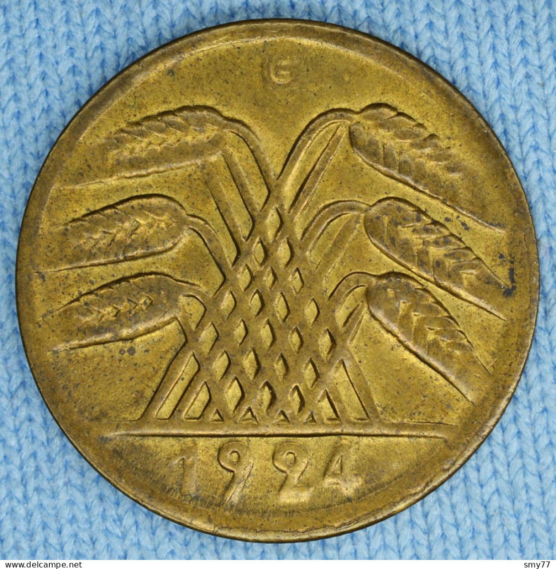 50 Rentenpfennig 1924 G • Keydate • Deutschland - Germany Weimar • Weak Strike • [24-207] - 50 Renten- & 50 Reichspfennig