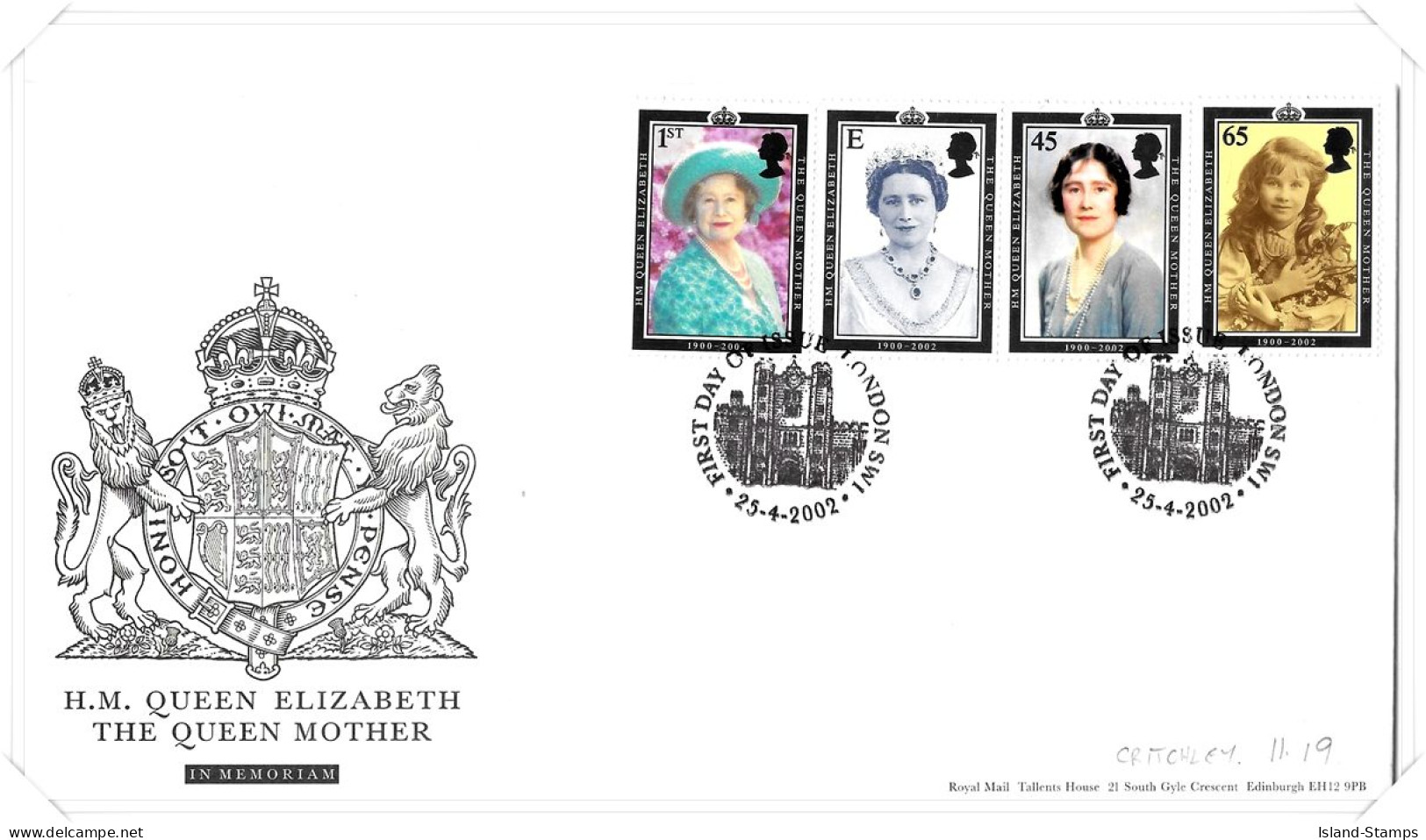 2002 Queen Mother Unaddressed TT - 2001-2010 Decimal Issues