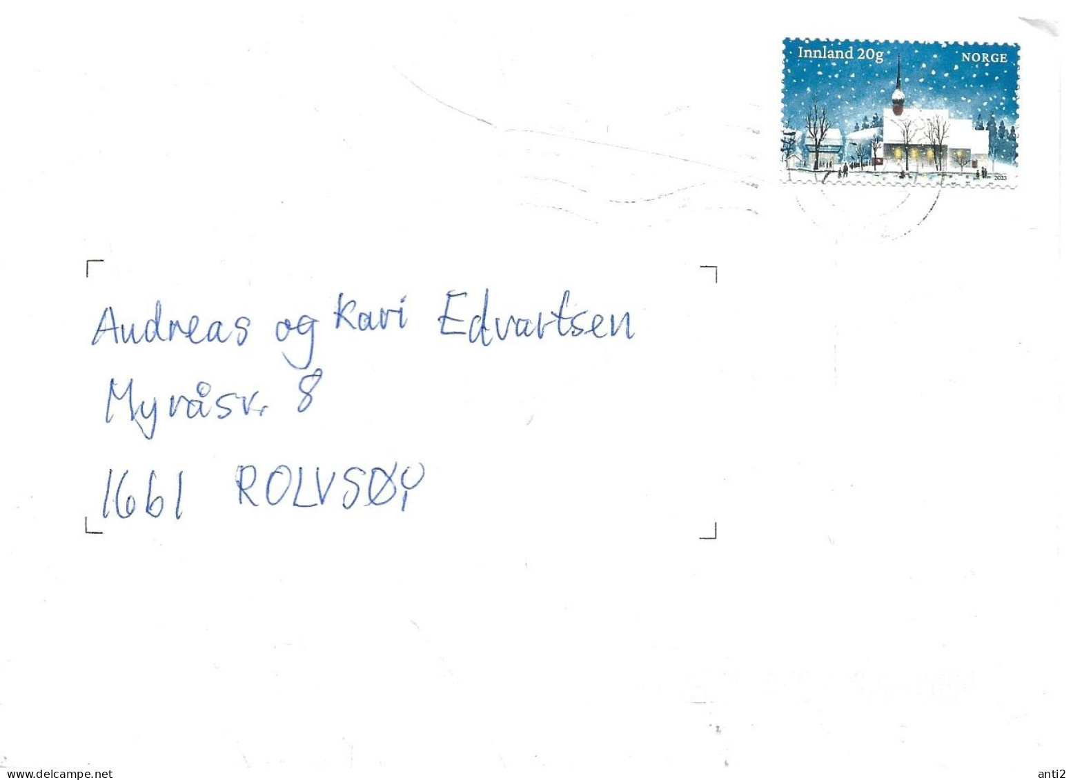 Norway Norge 2023 Christmas, Church In Alstahaug Mi 2118 - On Cover - Lettres & Documents