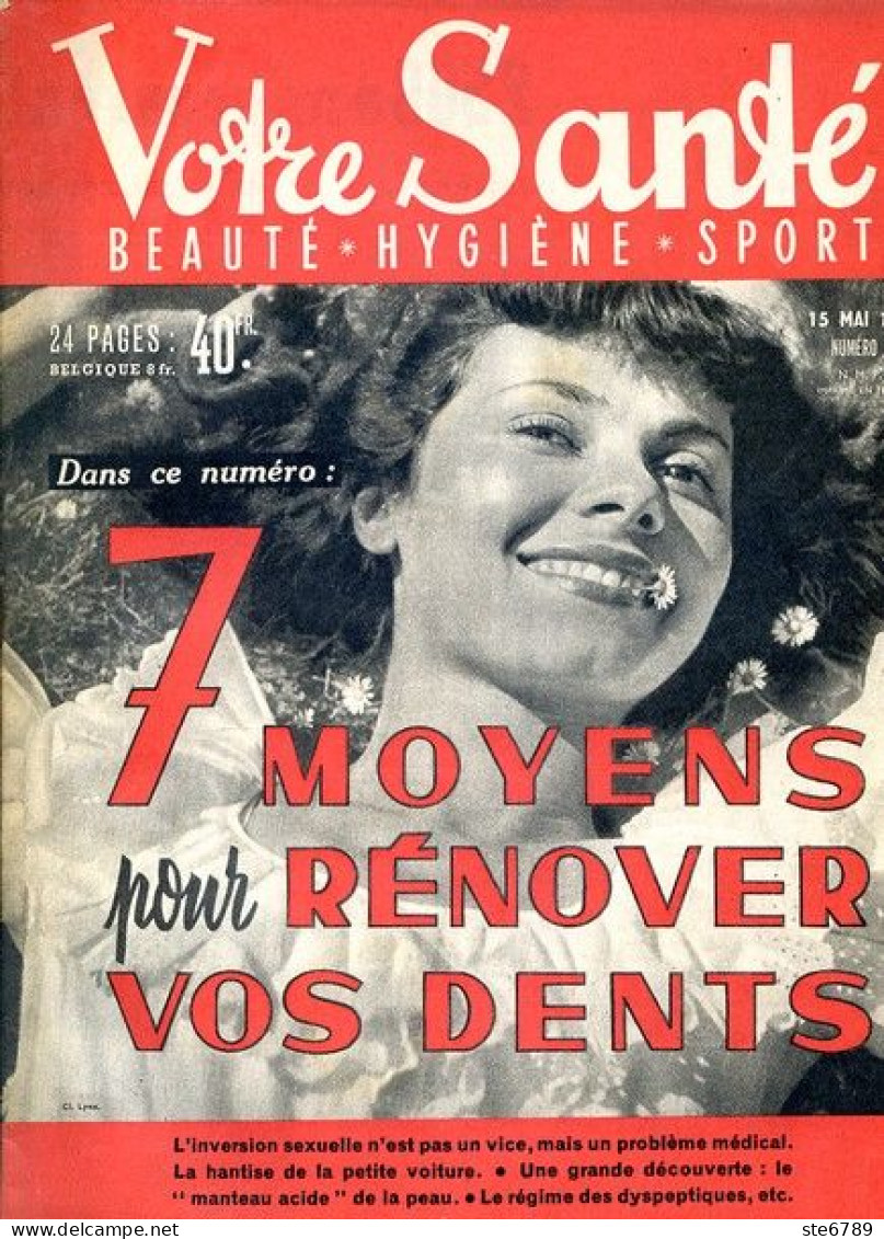 Revue  VOTRE SANTE N° 89  Mai  1951  Beauté Hygiène Sport - Medicina & Salud