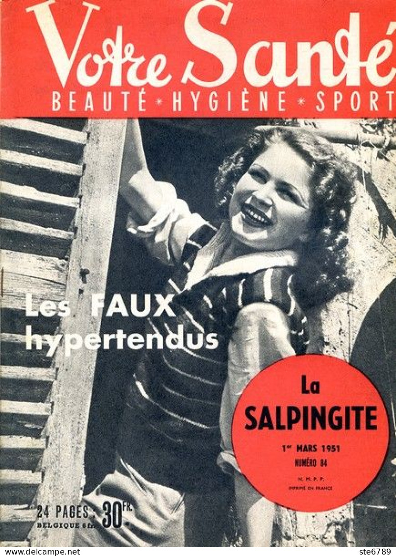 Revue  VOTRE SANTE N° 84  Mars  1951  Beauté Hygiène Sport - Medicina & Salute