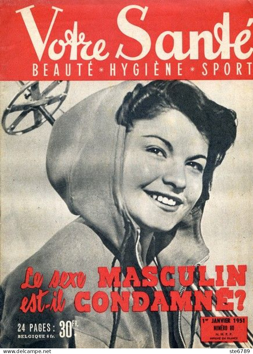 Revue  VOTRE SANTE N° 80 Janvier  1951  Beauté Hygiène Sport - Medicina & Salud