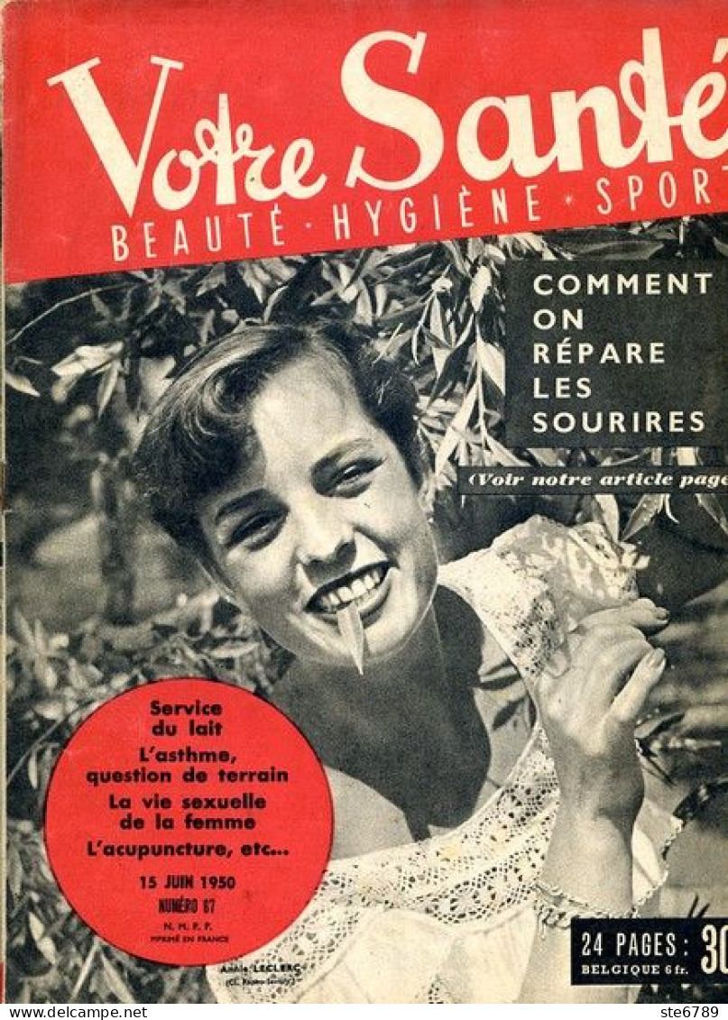 Revue  VOTRE SANTE N° 67  Juin  1950  Beauté Hygiène Sport - Geneeskunde & Gezondheid