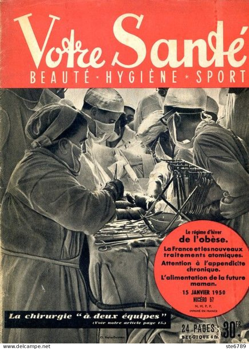 Revue  VOTRE SANTE N° 57  De Janvier 1950  Beauté Hygiène Sport - Geneeskunde & Gezondheid