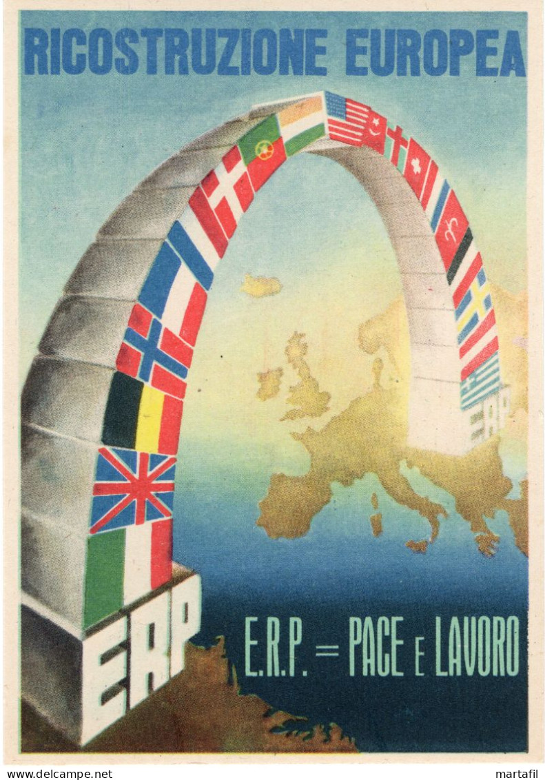 Cartolina ERP Pace E Lavoro, Ricostruzione Europea, Non Viaggiata - 1946-60: Marcophilia