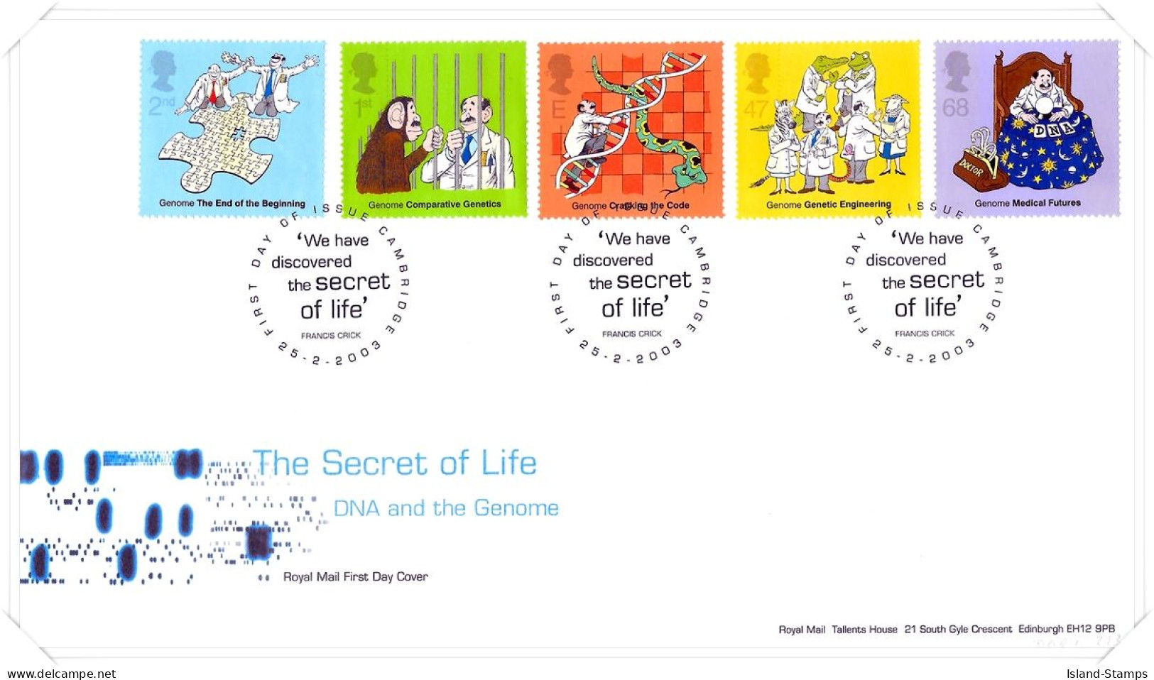 2003 Discovery Of DNA Unaddressed TT - 2001-10 Ediciones Decimales