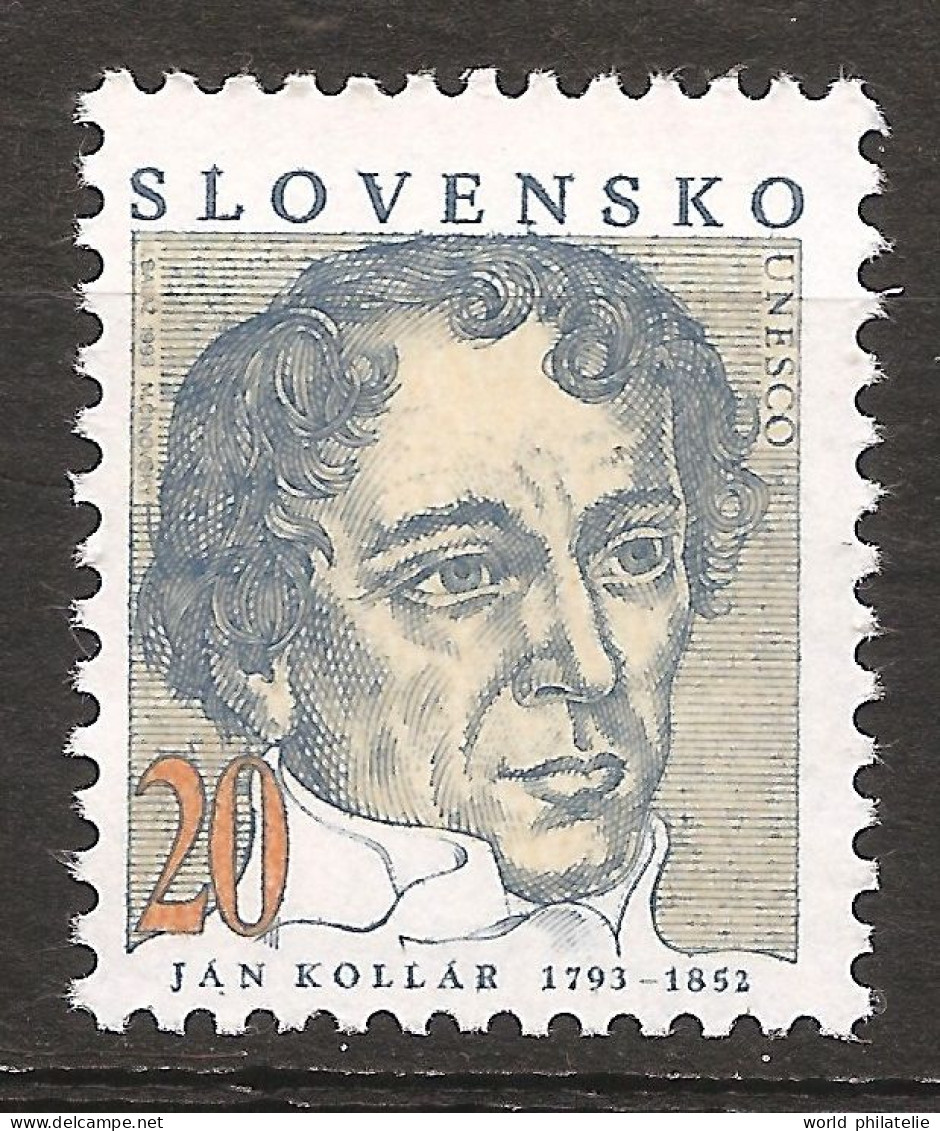 Slovaquie Slovensko 1993 N° 139 Iso ** Courant, Personnalité, Poète, Jan Kollar, Archéologie, Science Politique Ecrivain - Unused Stamps