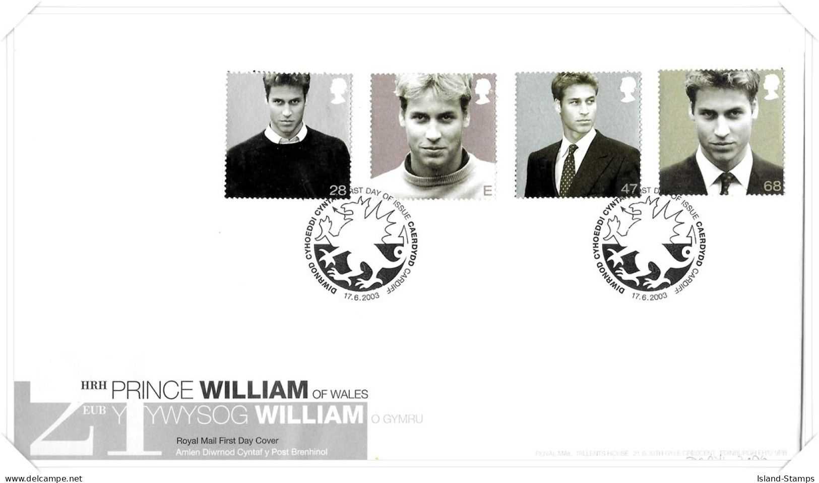 2003 Prince William's 21st Birthday Unaddressed TT - 2001-2010 Em. Décimales