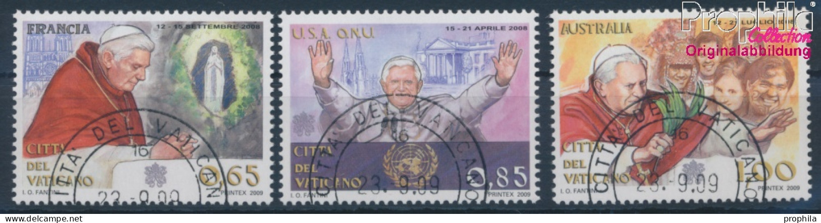 Vatikanstadt 1645-1647 (kompl.Ausg.) Gestempelt 2009 Papstreisen 2008 (10352414 - Used Stamps
