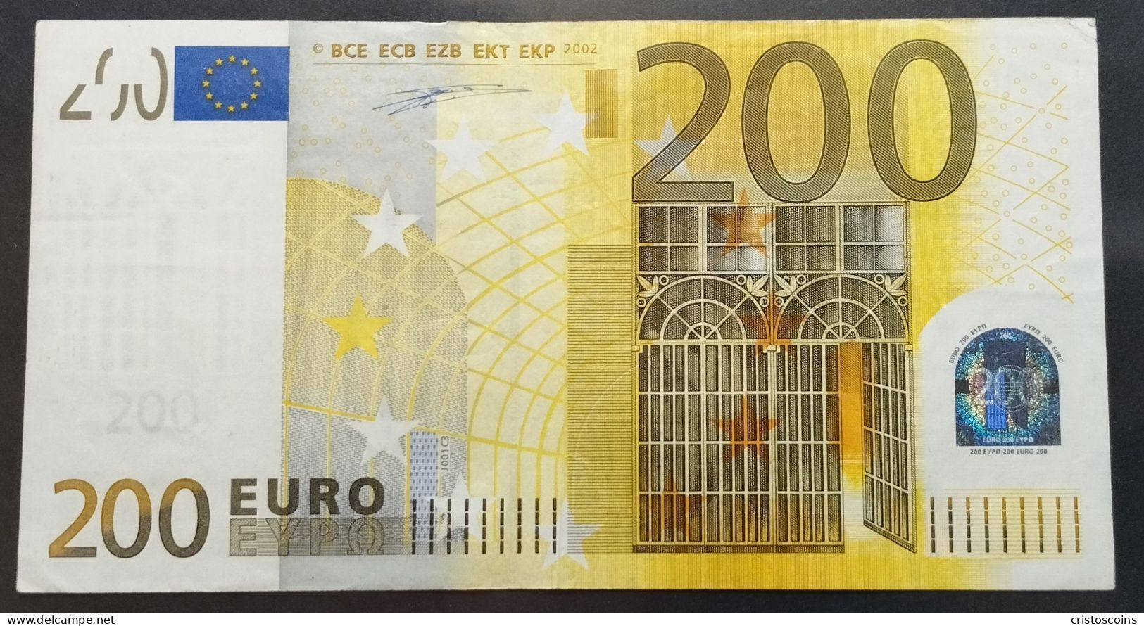 Italia 200€ 2002 J001C3 Pick: 6s BB.(cas - 200 Euro