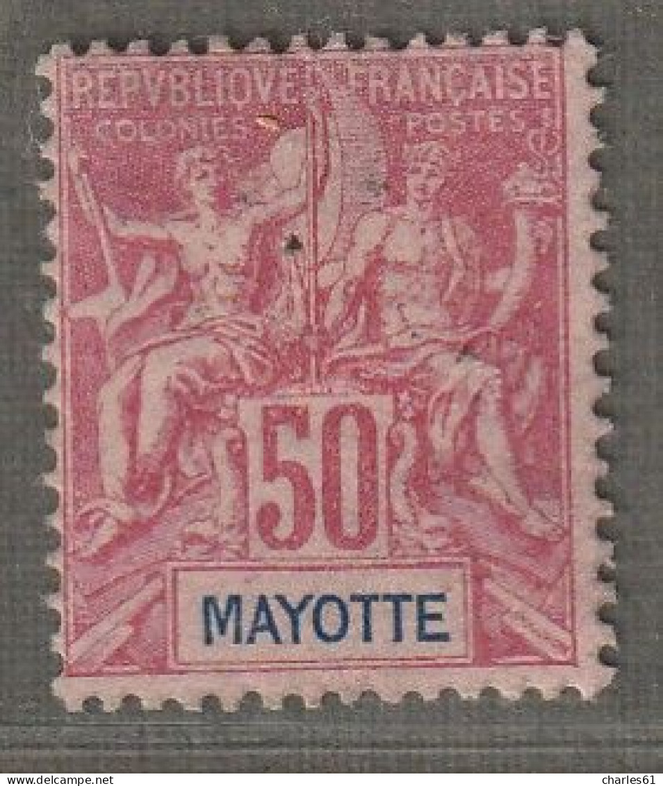 MAYOTTE - N°11 * (1892-99) 50c Rose - Neufs