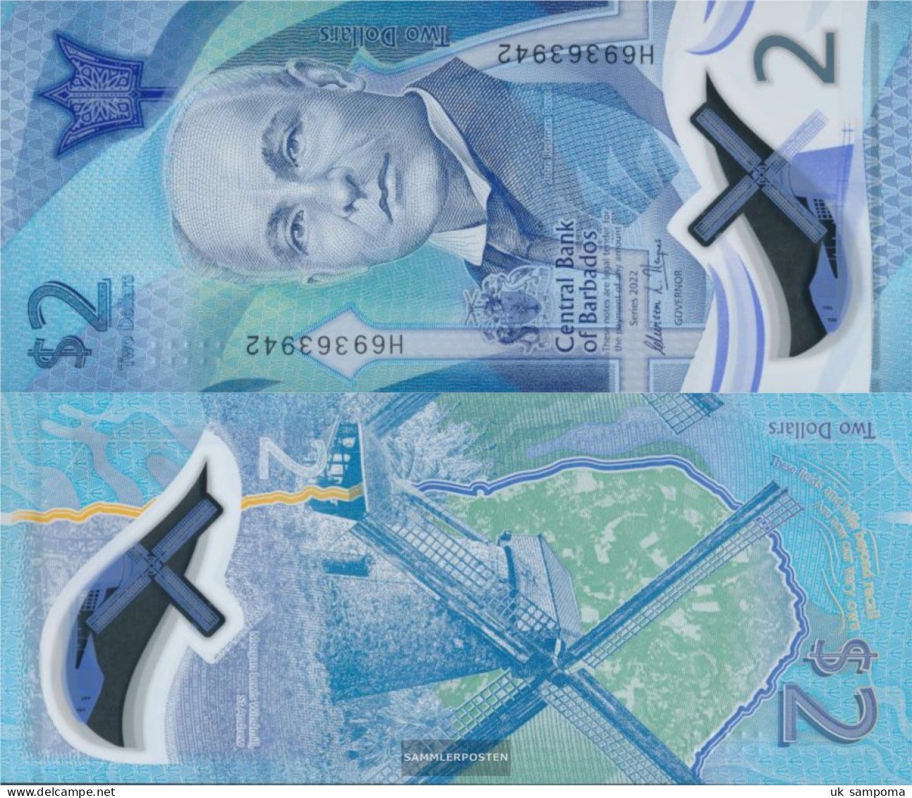 Barbados Pick-number: W80 (2022) Uncirculated 2022 2 Dollars - Barbados (Barbuda)