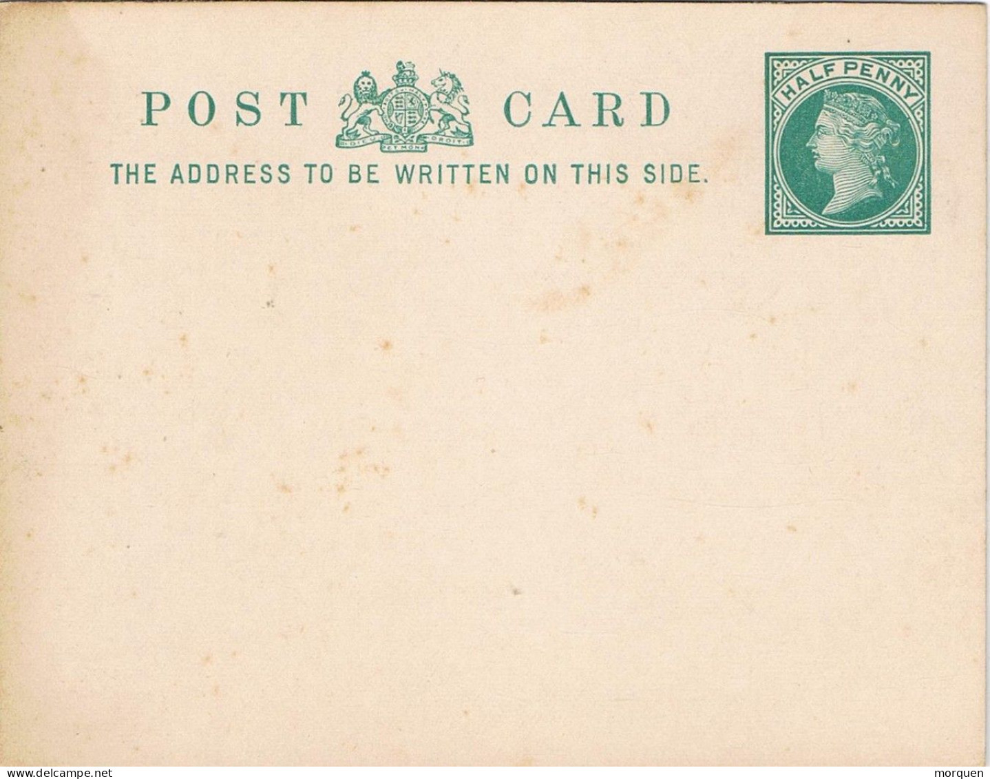 54230. Entero Postal 1/2 Penny Queen Victoria - Covers & Documents