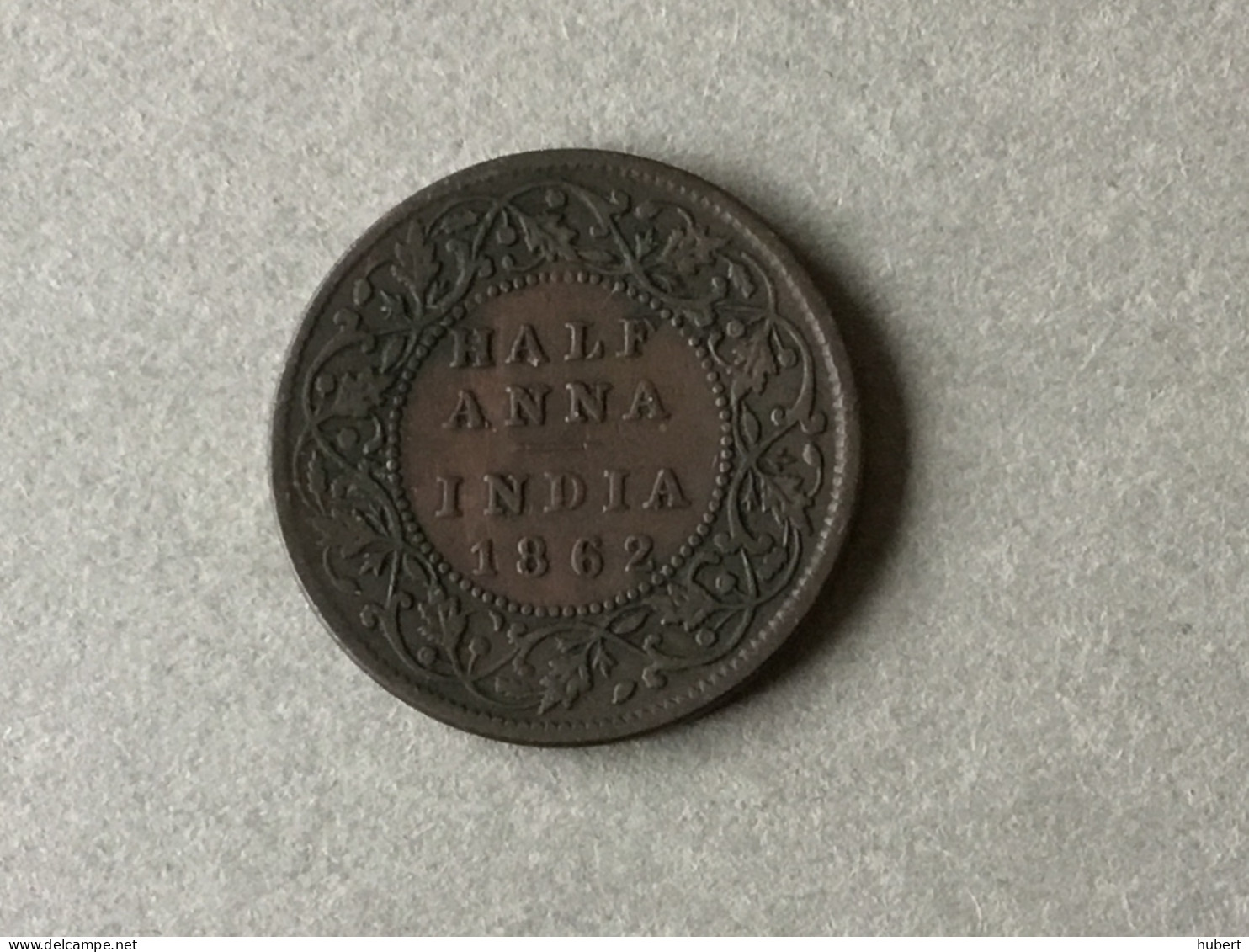 India Queen Victoria Half Anna 1862 - Colonias