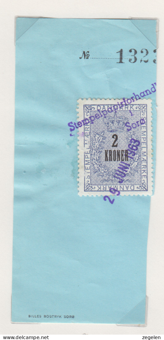 Denemarken Fiskale Zegel Cat. J.Barefoot Stempelmaerke Type 3 Nr.141 Op Fragment - Revenue Stamps