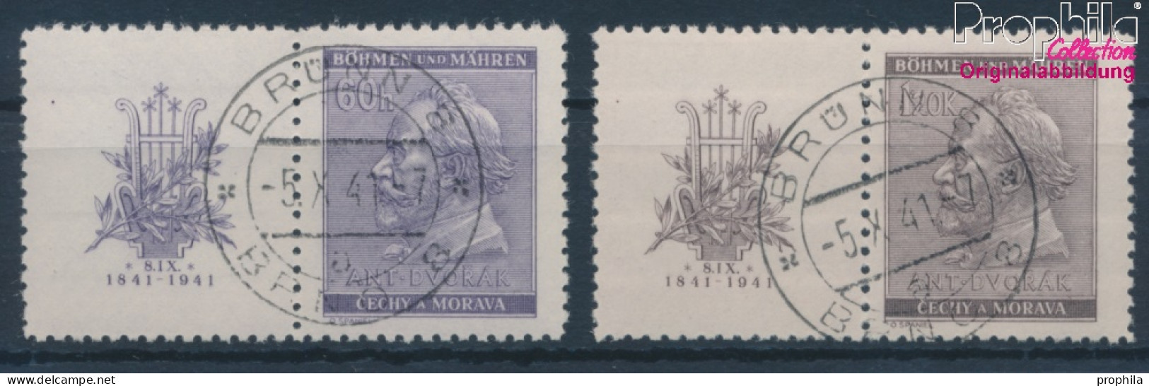 Böhmen Und Mähren 73-74 Mit Zierfeld, Lage Kann Variieren (kompl.Ausg.) Gestempelt 1941 Dvorak (10351434 - Used Stamps