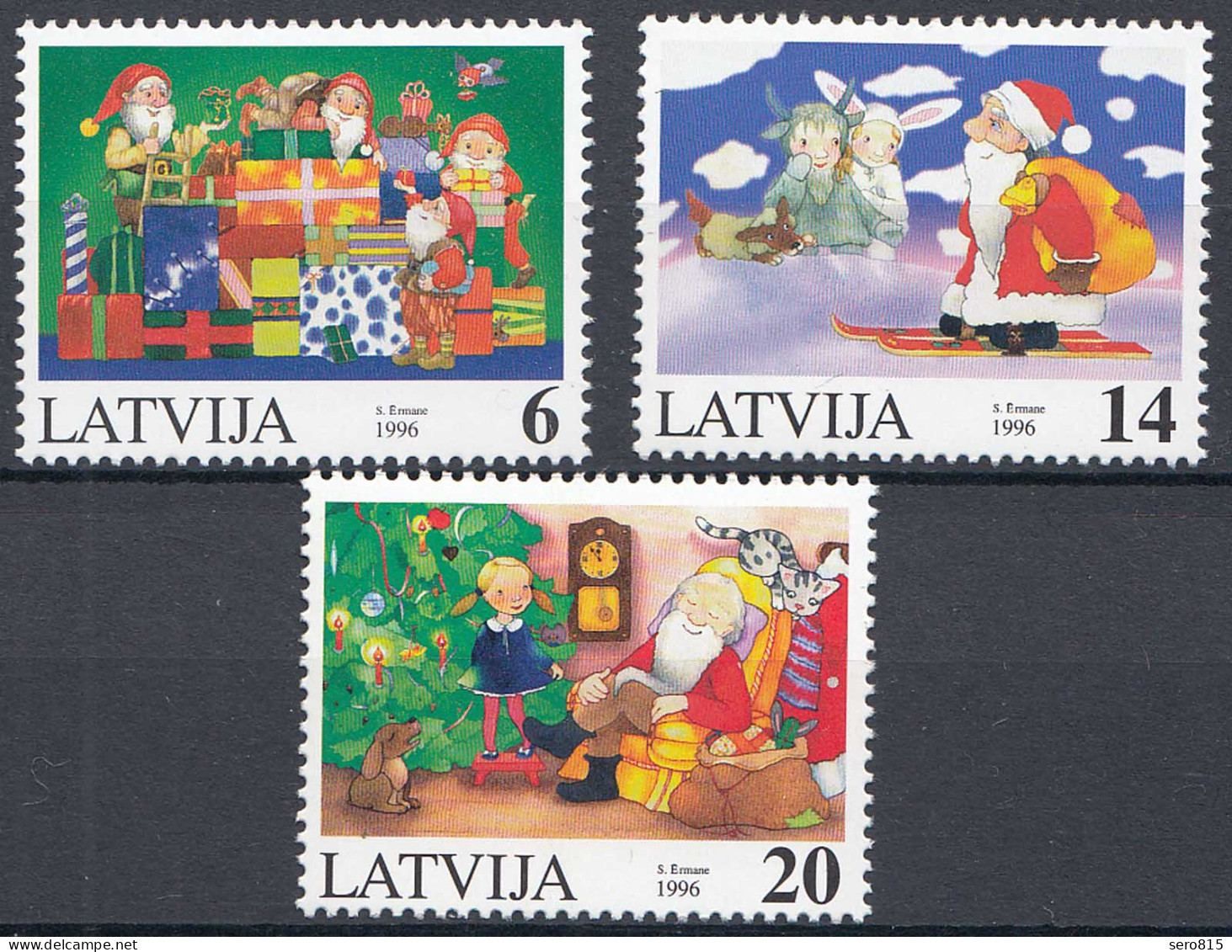 Lettland - Latvia 1996 Mi. 444-446 Postfr.** MNH Weihnachten Christmas  (31232 - Lettland