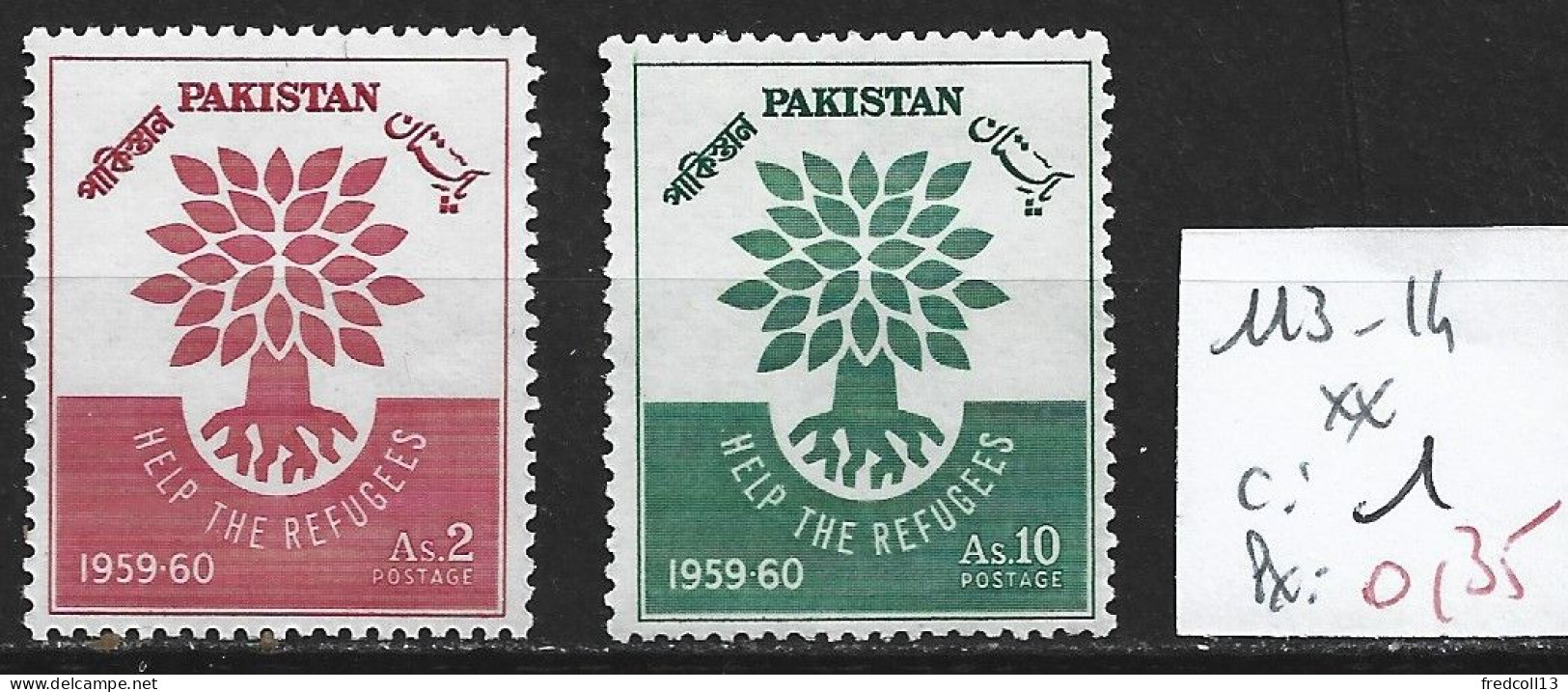 PAKISTAN 113-114 ** Côte 1 € - Refugiados