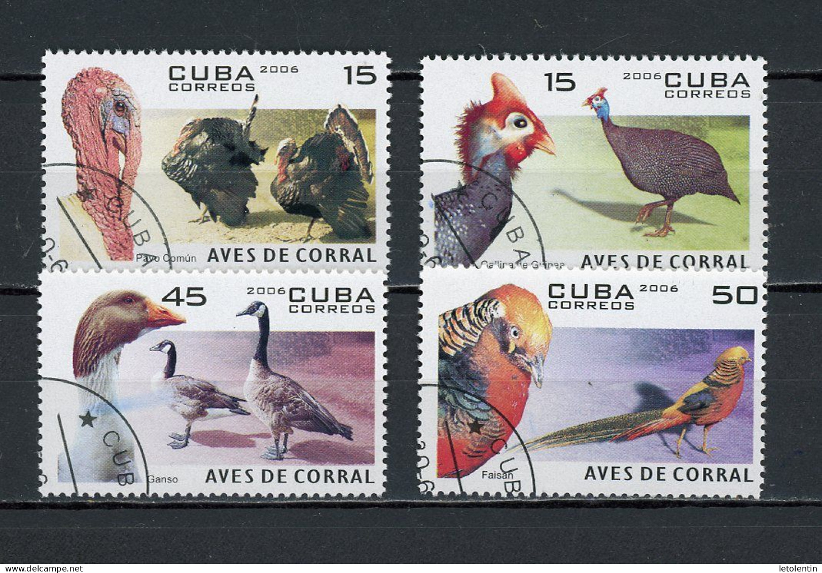 CUBA -  OISEAUX  N°Yt 4352+4353+4354+4355 Obli. - Usados