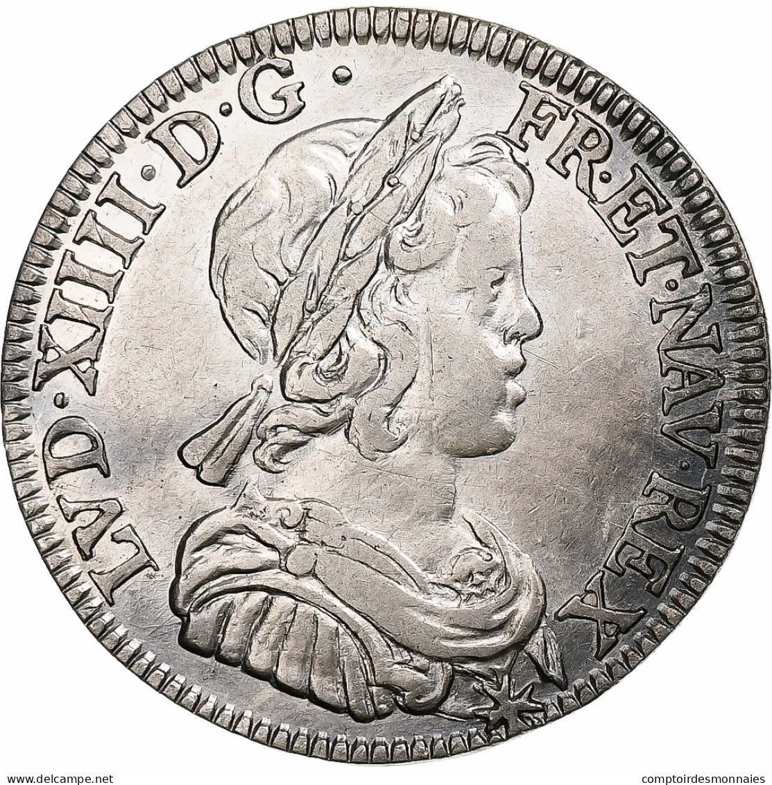 France, Louis XIV, 1/4 Écu à La Mèche Courte, 1644, Paris, Point, Argent - 1643-1715 Luis XIV El Rey Sol