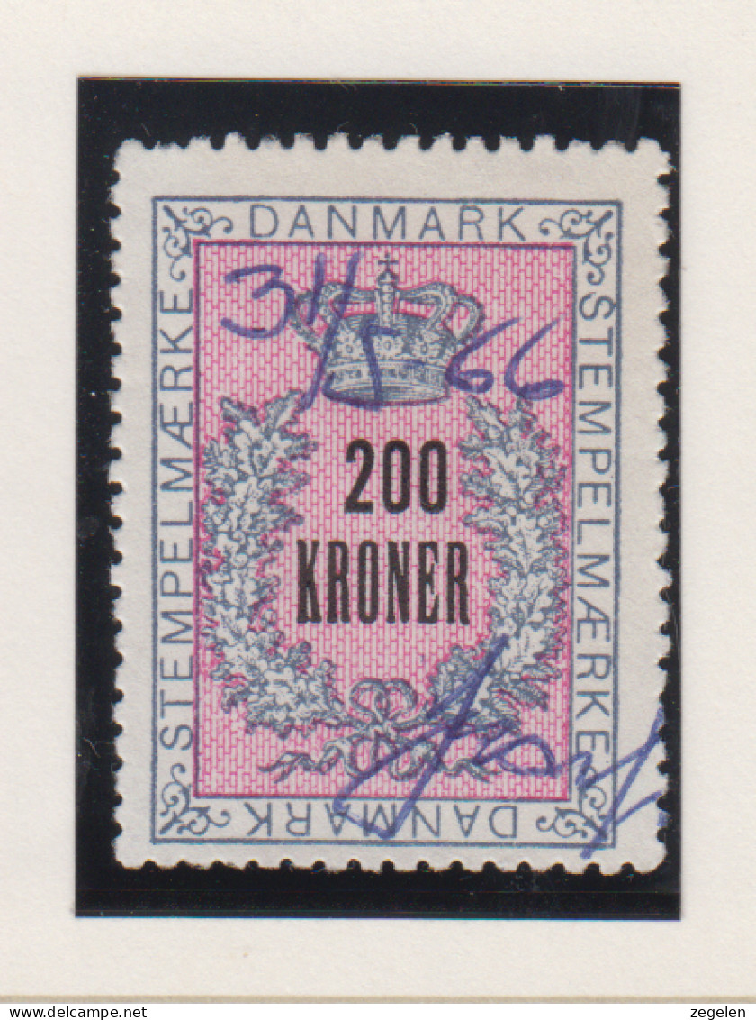 Denemarken Fiskale Zegel Cat. J.Barefoot Stempelmaerke Type 4 Nr.157 - Fiscaux