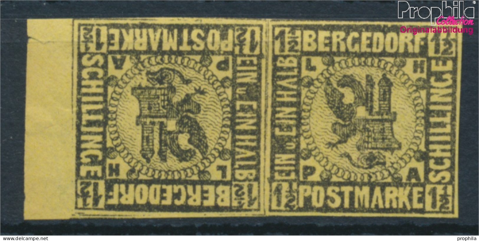 Bergedorf 3ND K Kehrdruckpaar Neu- Bzw. Nachdruck Ungebraucht 1887 Wappen (10339047 - Bergedorf