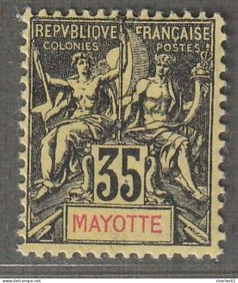 MAYOTTE - N°18 * (1900-07) 35c Noir Sur Jaune - Nuovi