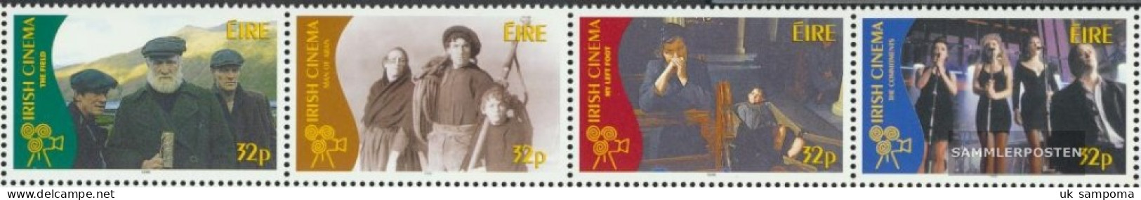 Ireland 968-971 Quad Strip (complete Issue) Unmounted Mint / Never Hinged 1996 100 Years Cinema In Ireland - Neufs