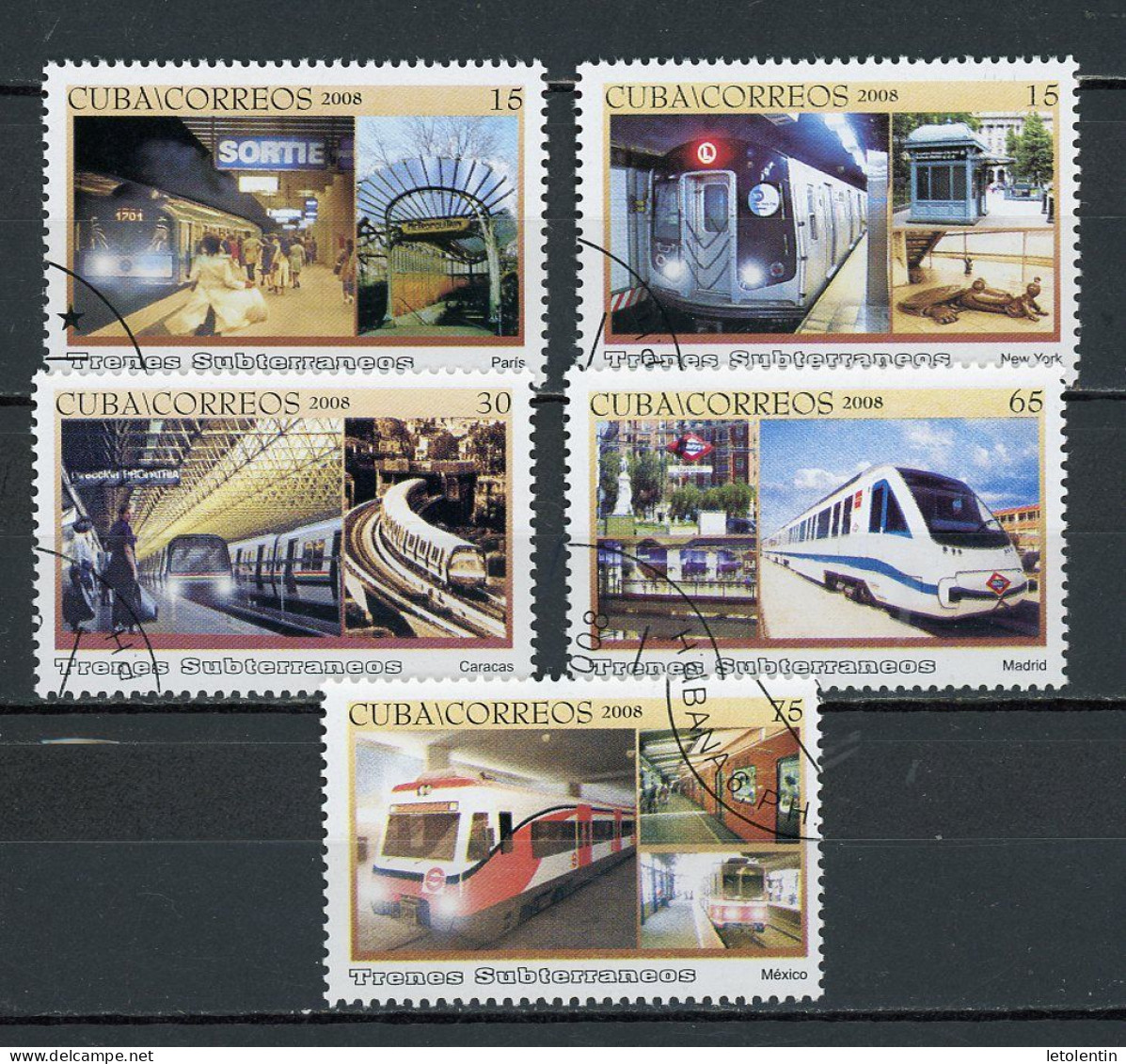 CUBA -  METRO  N°Yt 4550/4554 Obli. - Usados