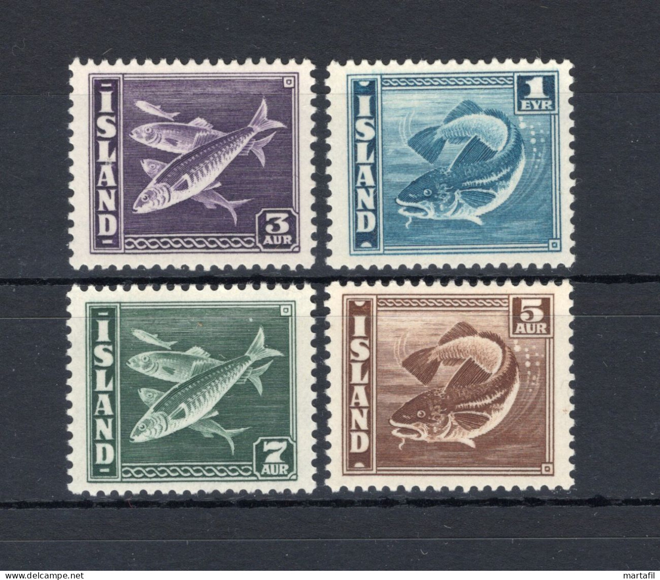 1938-39 ISLANDA Un. 171/174 MNH ** Soggetti Diversi, Ordinaria, Pesci - Ongebruikt
