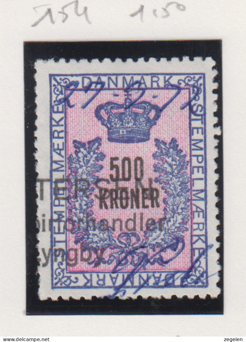 Denemarken Fiskale Zegel Cat. J.Barefoot Stempelmaerke Type 5 Nr.158 - Revenue Stamps