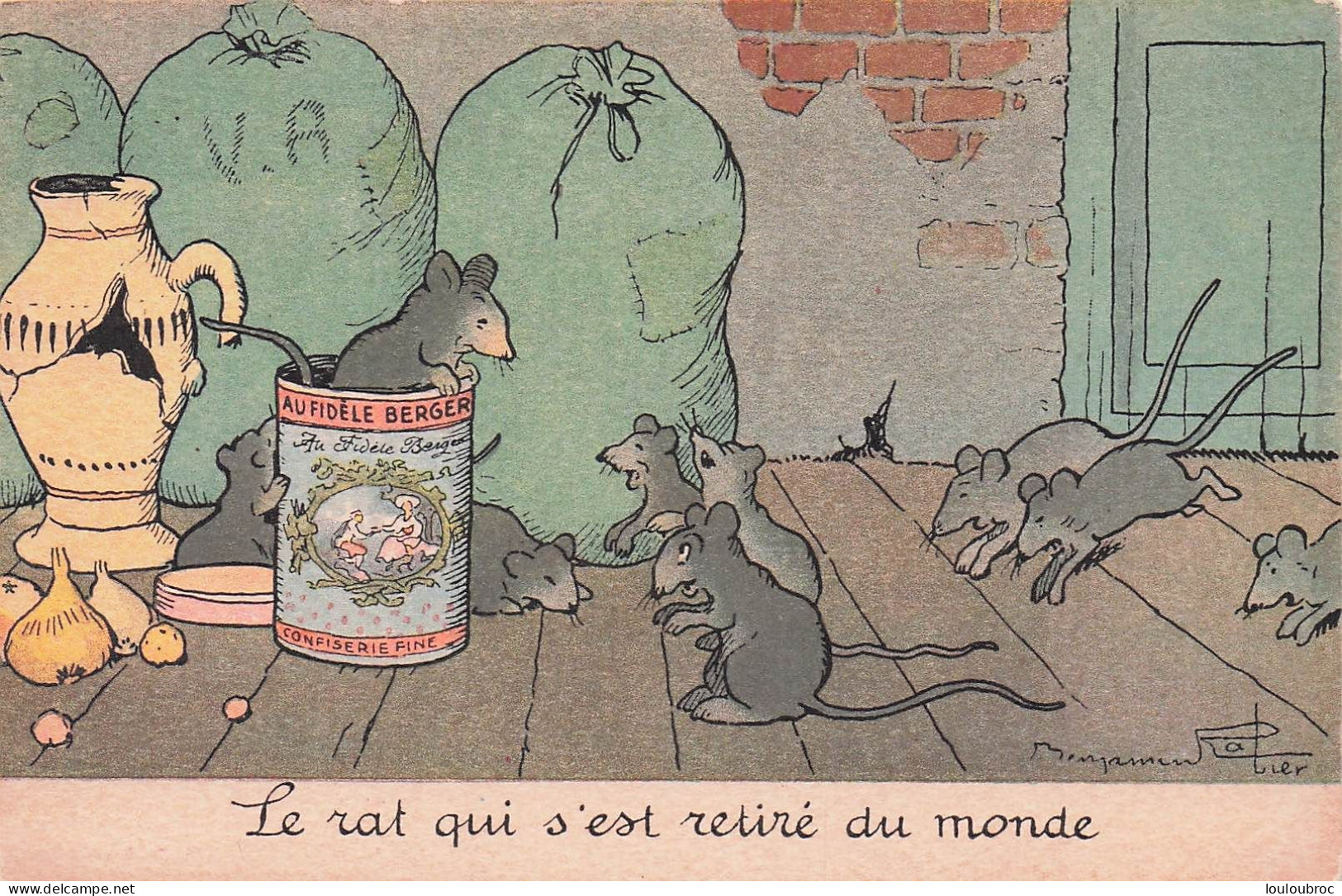BENJAMIN RABIER LE RAT QUI S'EST RETIRE DU MONDE  PUBLICITE CHOCOLAT CACAO LOMBART - Rabier, B.