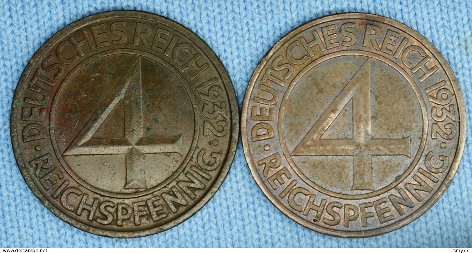 4 Reichspfennig • 1932 J + 1932 A • Deutschland - Germany Weimar • [24-209] - 4 Reichspfennig