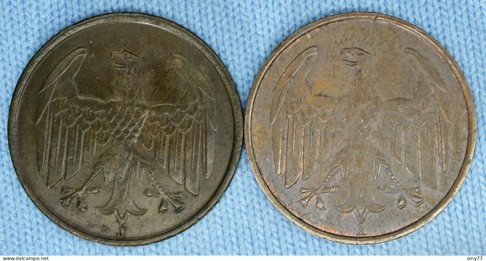 4 Reichspfennig • 1932 J + 1932 A • Deutschland - Germany Weimar • [24-209] - 4 Reichspfennig