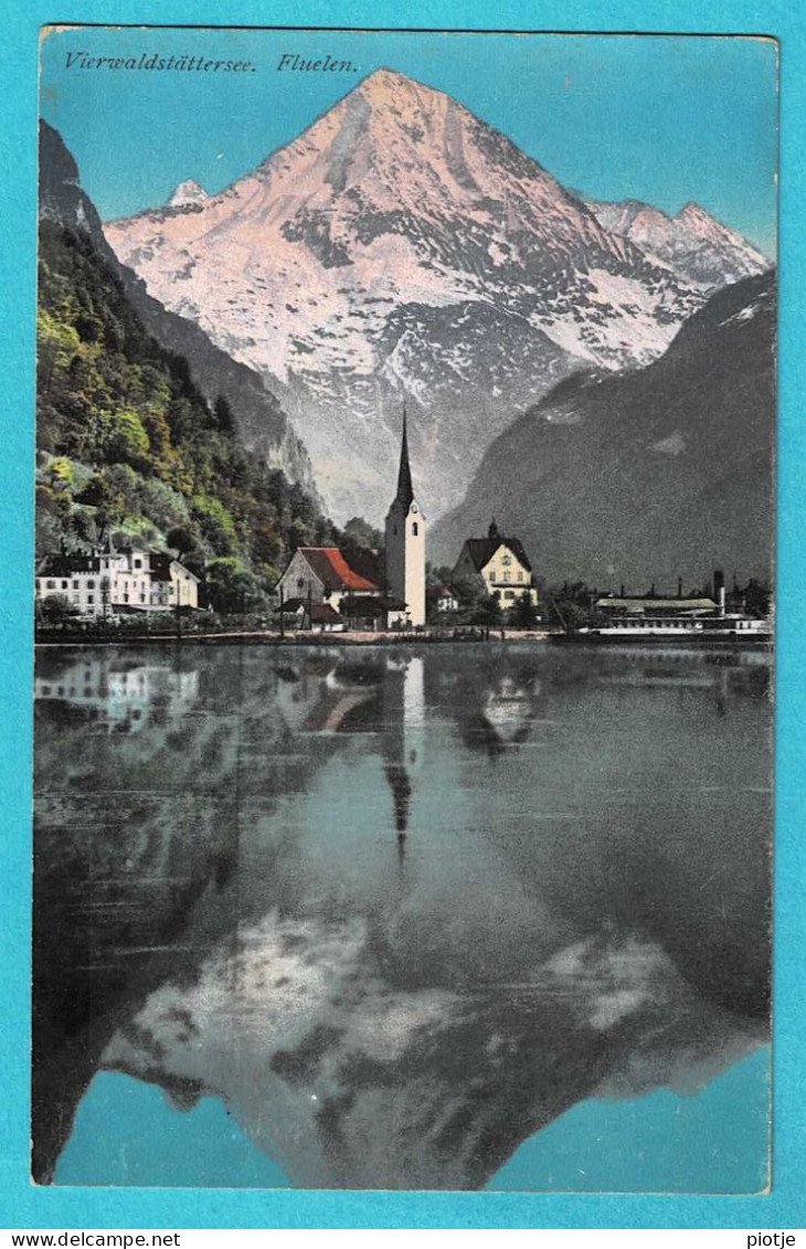 * Flüelen (Uri - Suisse - Schweiz) * (4185 E. Goetz Phot Luzern) Vierwaldstättersee, église, Kirche, Lac, étang Couleur - Flüelen