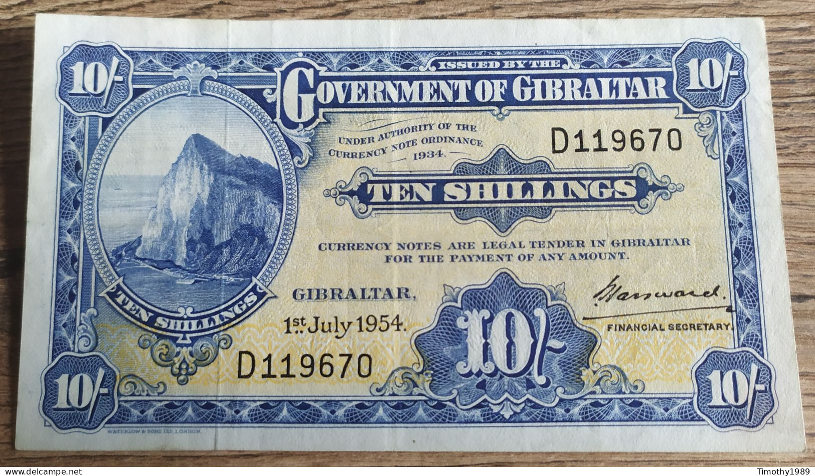 P# 11 - 10 Shillings Gibraltar 1954 - VF+/XF - Gibilterra