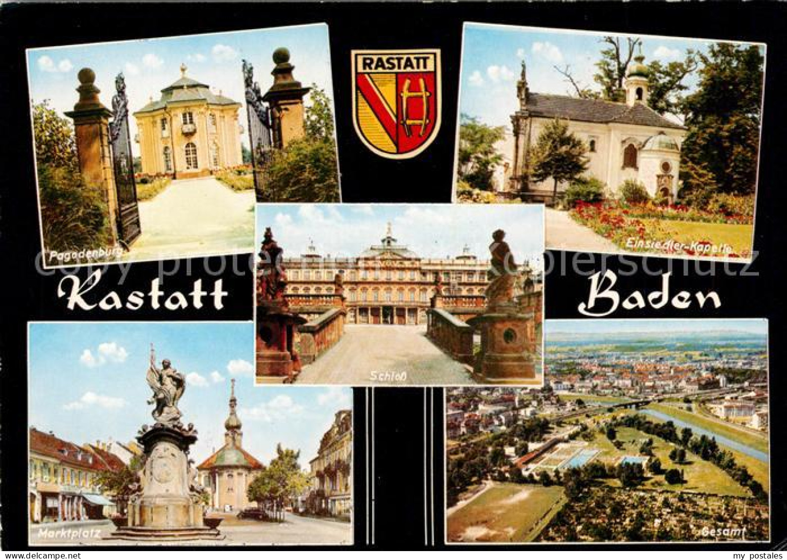73071385 Rastatt Marktplatz Pagodenburg Einsiedler-Kapelle Rastatt - Rastatt