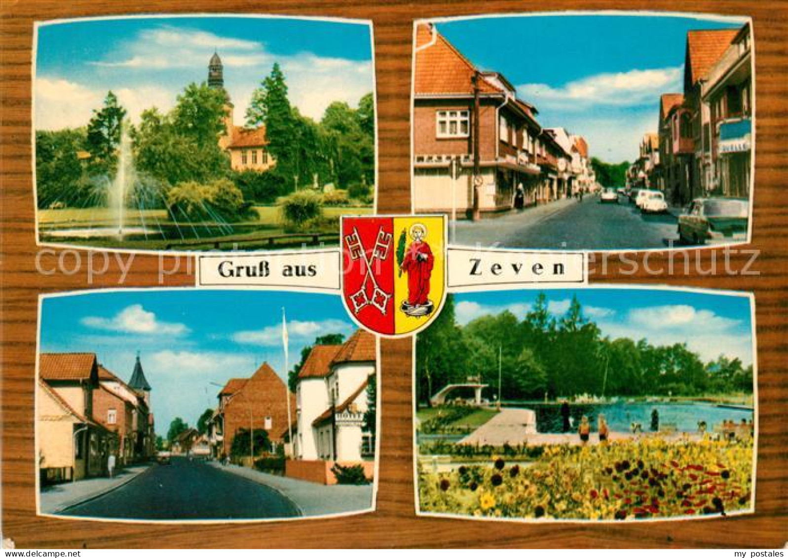 73071278 Zeven Teilansichten Springbrunnen Kirche Freibad Wappen Zeven - Zeven
