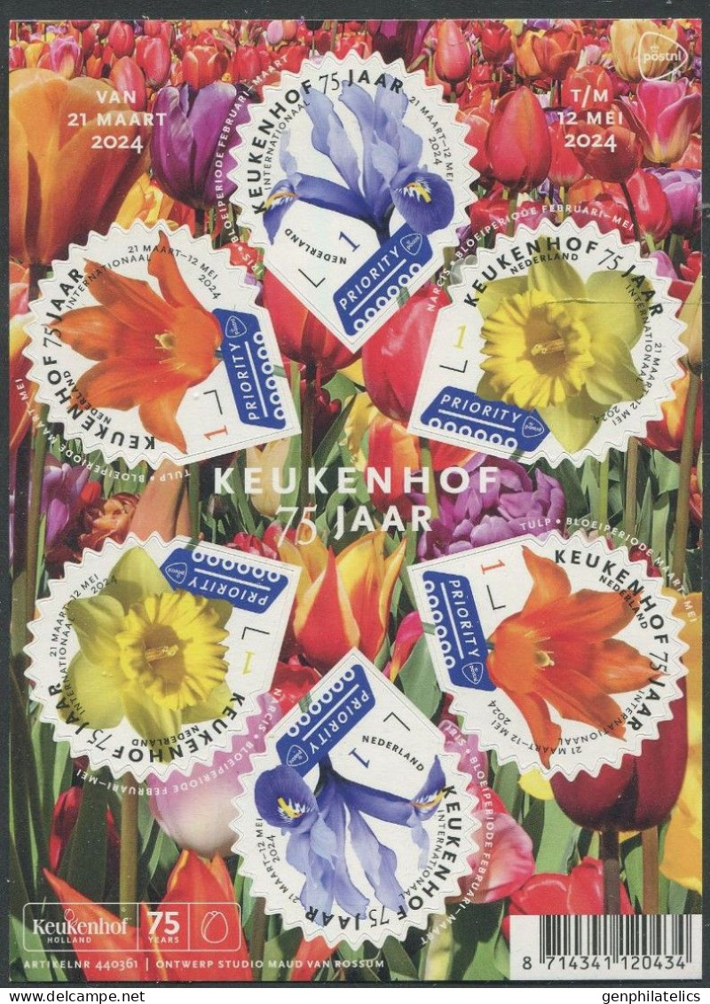 NETHERLANDS 2024 FLORA Plants FLOWERS - Fine S/S MNH - Unused Stamps