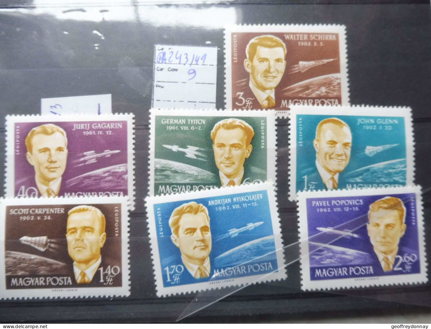 Hongrie Magyar Pa PA Poste Aerienne Aero 243/249 Mnh Neuf ** Espace Space Parfait Perfect - Ongebruikt