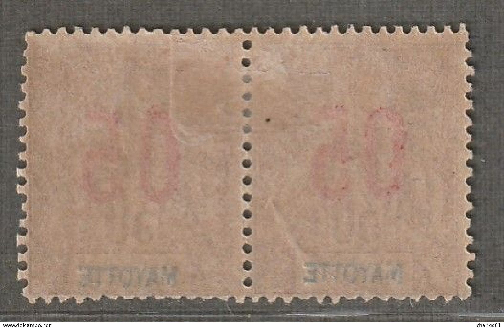 MAYOTTE - N°26A+26 Se Tenant * (1912)  05 Sur 30c - Chiffres Espacés - - Unused Stamps