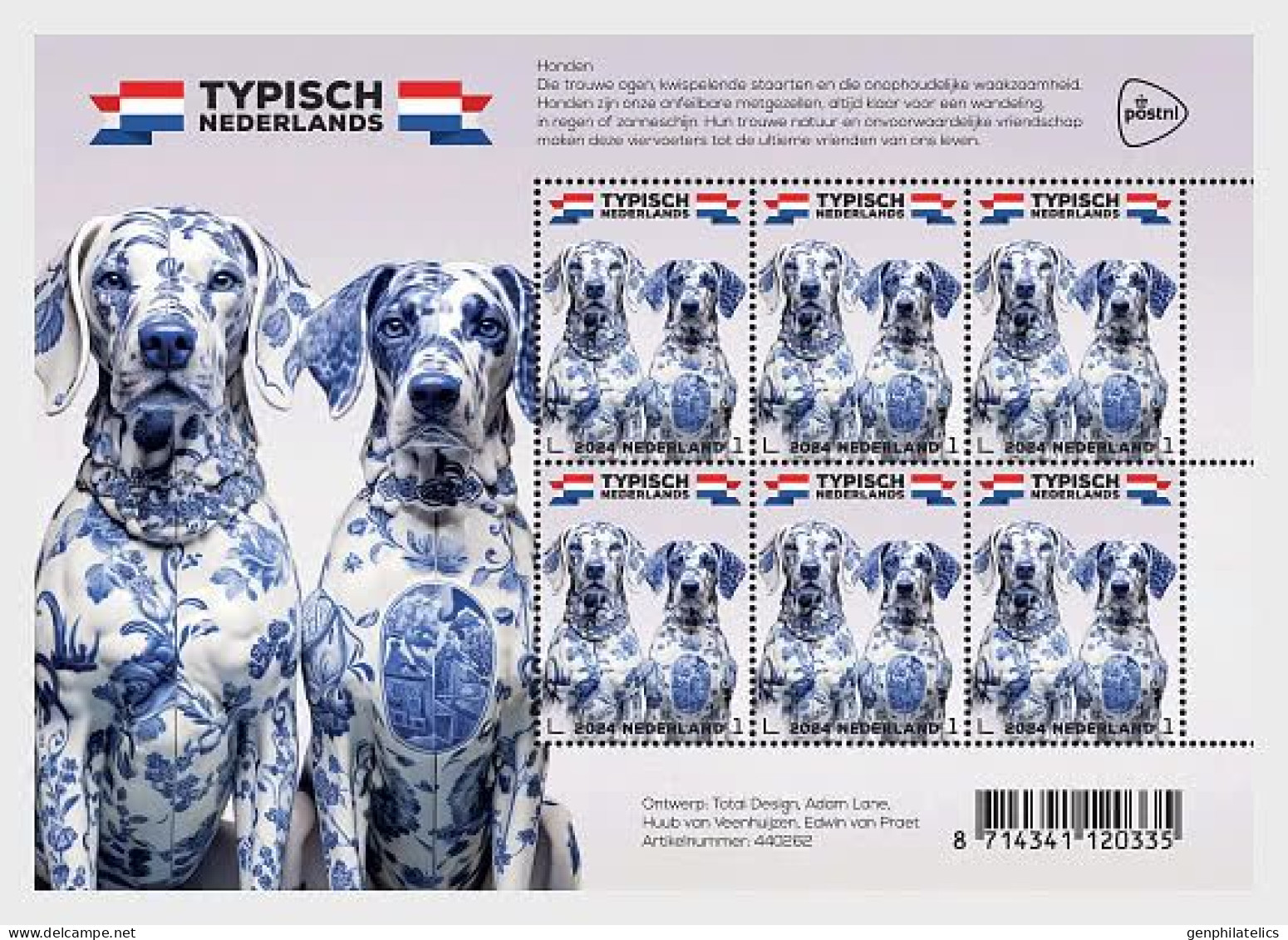 NETHERLANDS 2024 FAUNA Animals. Typically Dutch DOGS - Fine S/S MNH - Unused Stamps