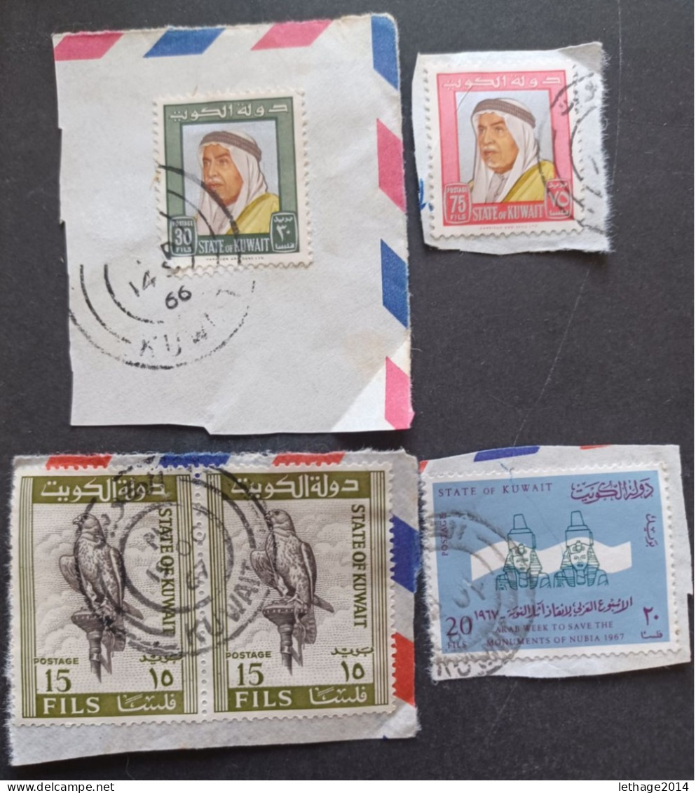 KUWAIT 1964 CHEICK ABADULLAH 1965 FAUCON 1967 SEMAINE ARABE STOCK LOT MIX FRAGMANT -- GIULY - Kuwait