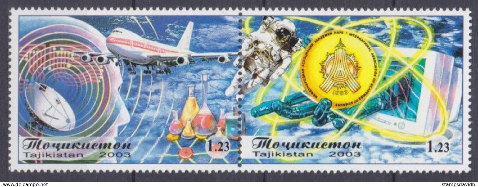 2003 Tajikistan  288-289Paar Astronaut, Science, Airplane 4,00 € - Asien