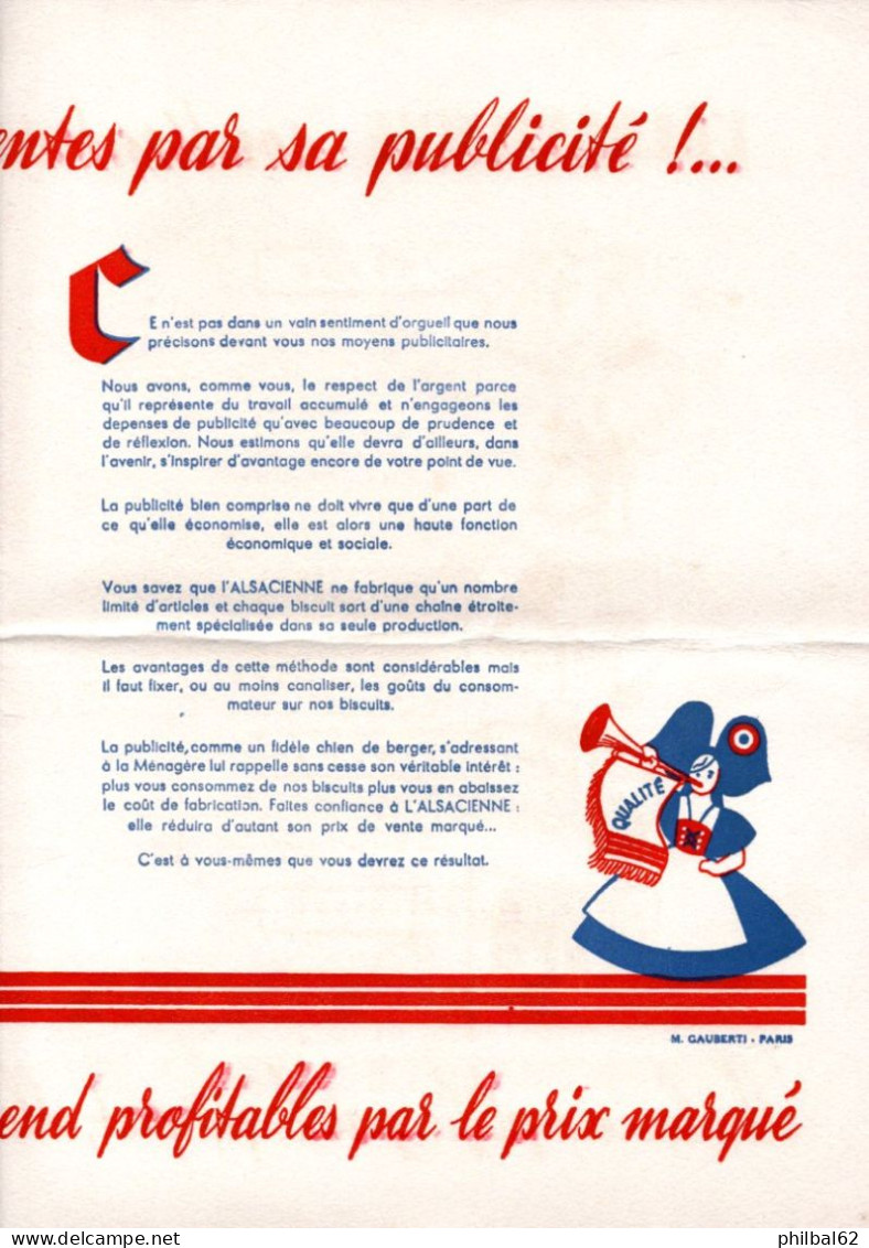 Grande Feuille De Buvard Publicitaire L'Alsacienne - Voeux 1955 En Double Page 32 X 25 Cm. - Koek & Snoep