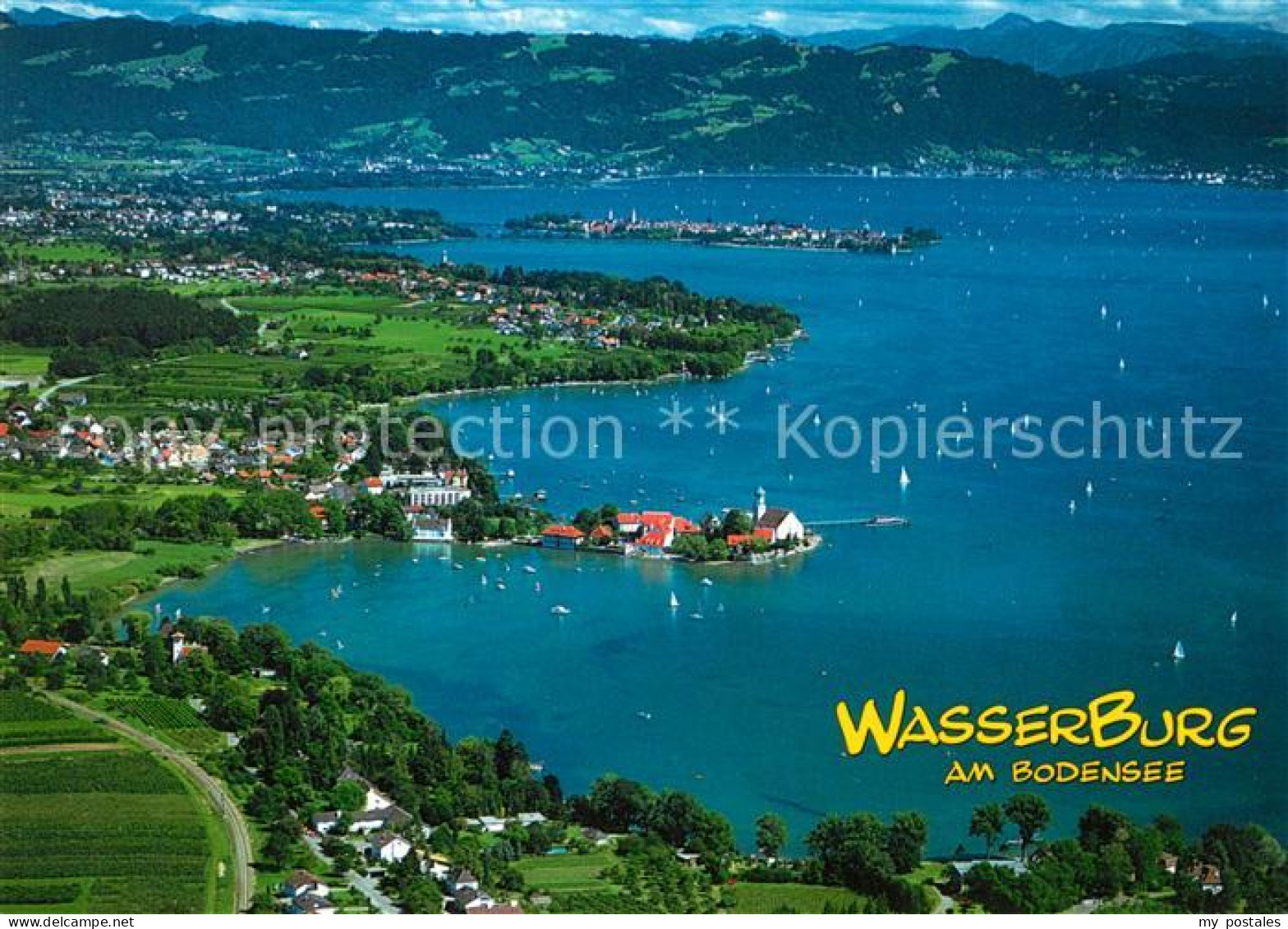 73070594 Wasserburg Bodensee Halbinsel Alpen Fliegeraufnahme Wasserburg - Wasserburg A. Bodensee