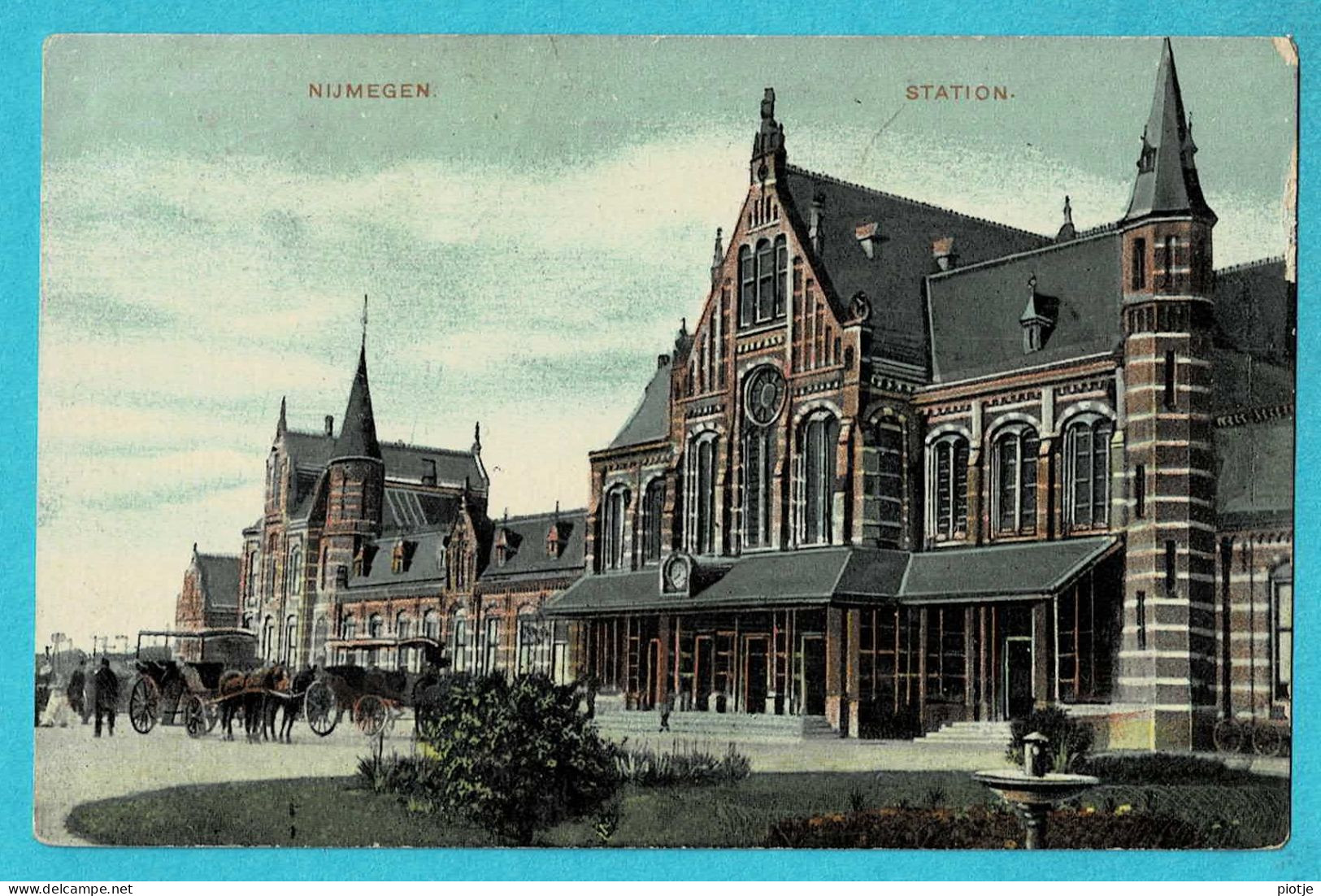 * Nijmegen (Gelderland - Nederland) * (Kunstchromo 504, J.H. Schaefer) Station, Gare, Bahnhof, Couleur, Cheval - Nijmegen