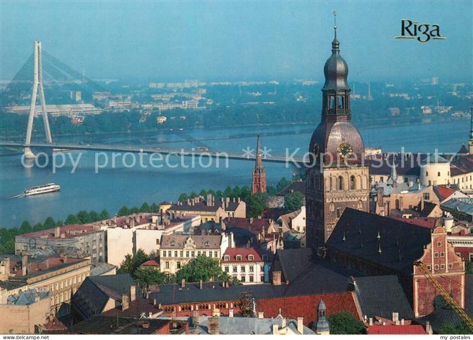 73070511 Riga Lettland Panorama Of Old Riga Church Bridge Riga Lettland - Lettonie